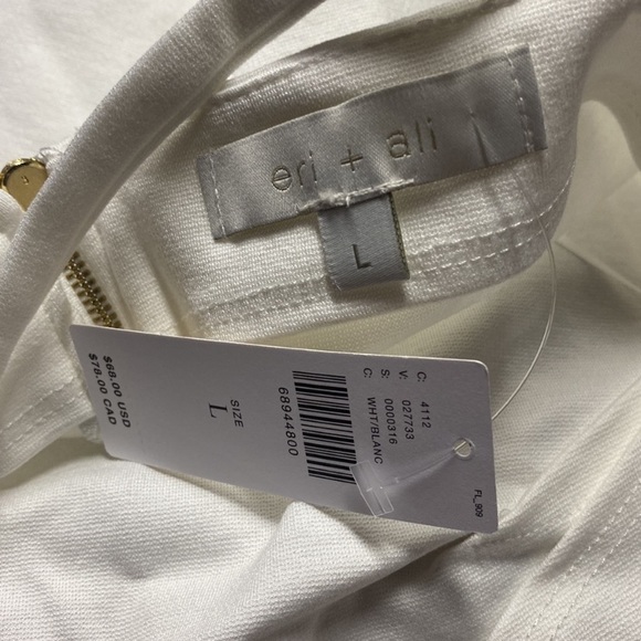 ERI + ALI X ANTHROPOLOGIE WHITE HALTER TOP by Eri + Ali Size Large - Picture 5 of 7